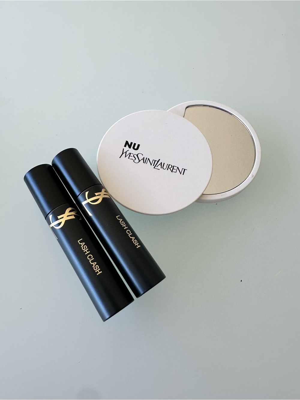 Bundle of YSL Nu Compact Mirror & 2 Mini Lash Clash Mascara - Uninhibited Brown